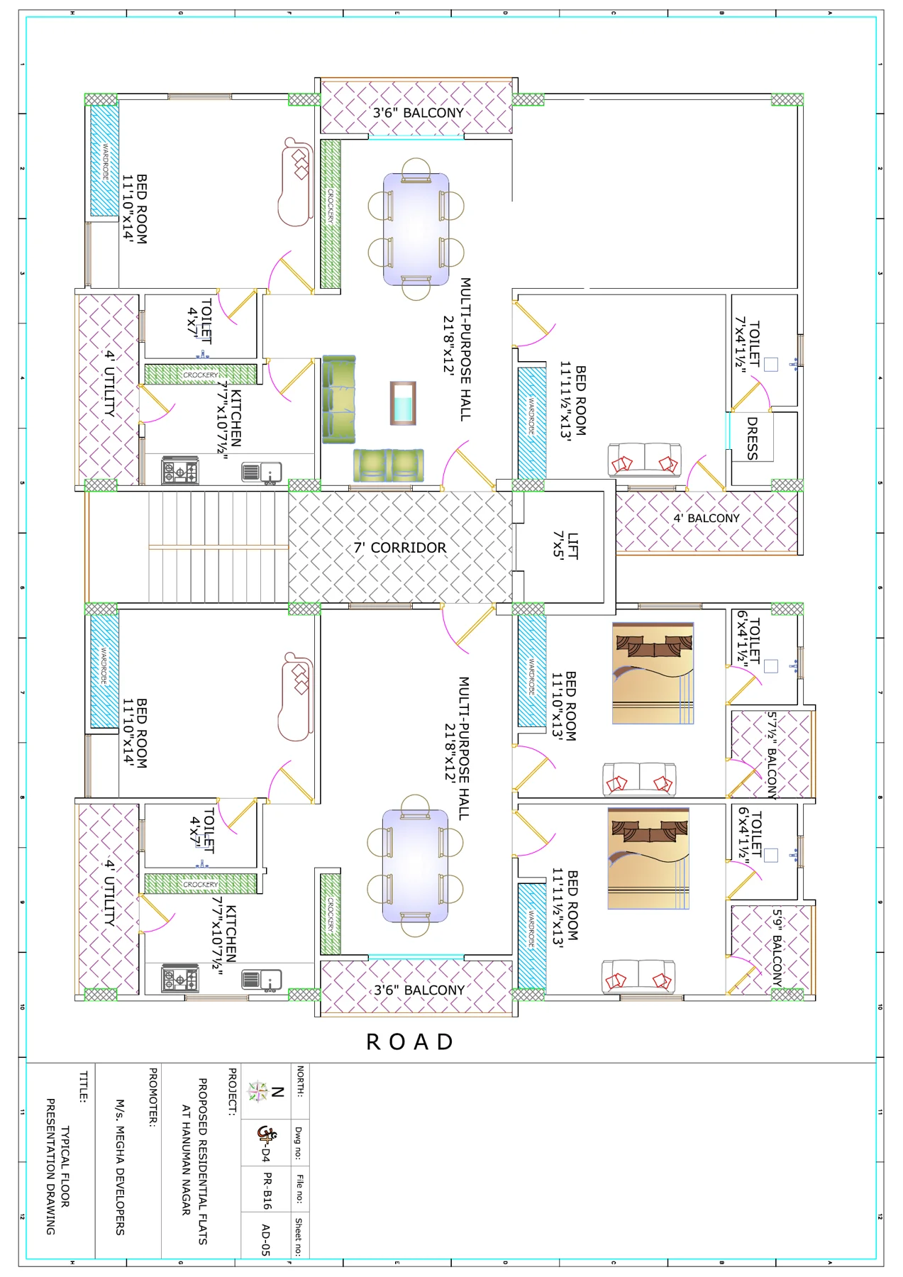Typical floor floor plan, as drawn in the brochure