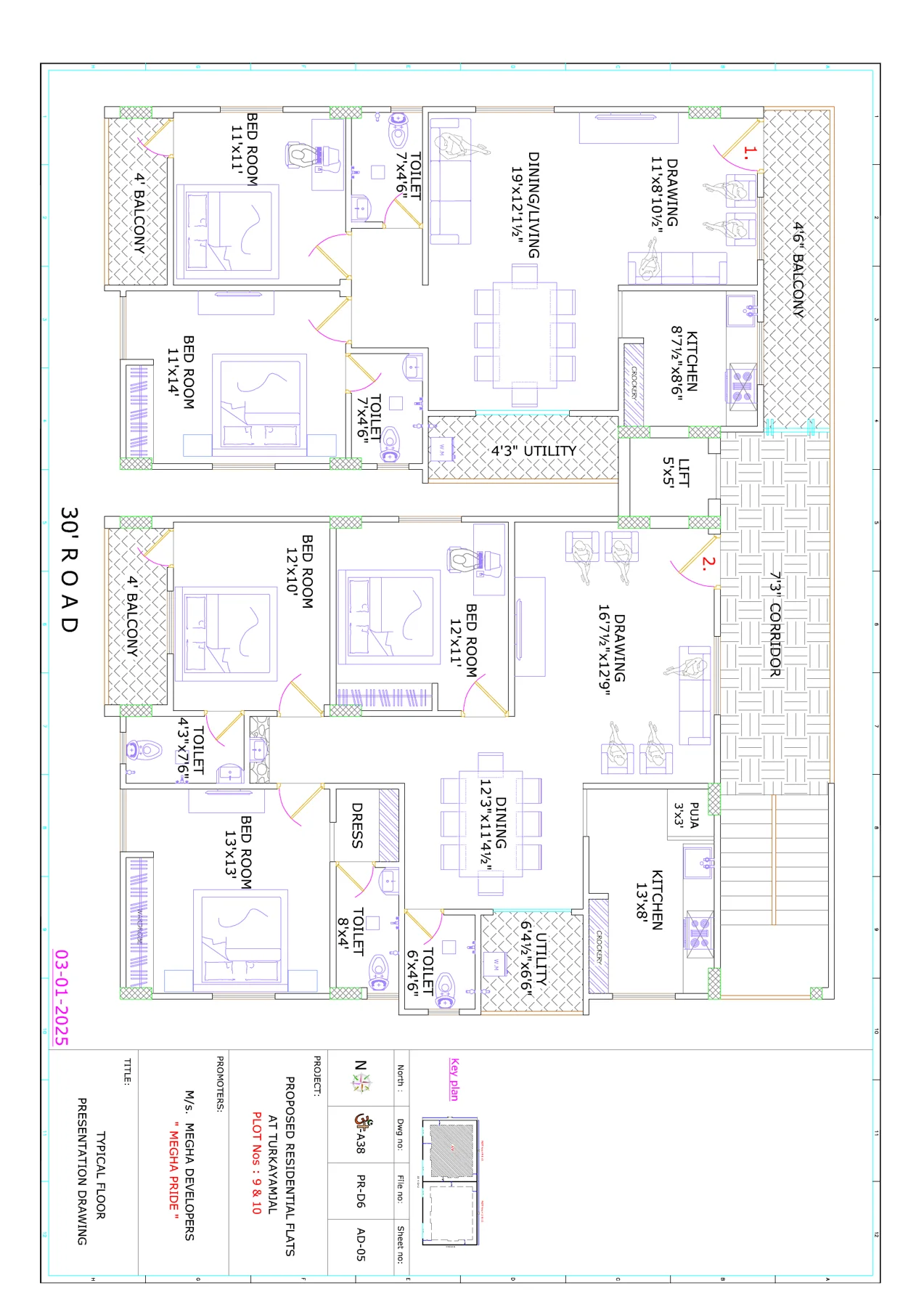 Block C · typical floor floor plan, as drawn in the brochure